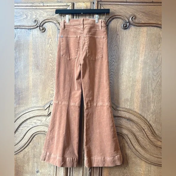 Alice + Olivia Camel Corduroy Flare Wide Leg Jeans - Picture 15 of 16
